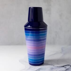 JONATHAN ADLER Scala Cocktail Shaker BNIB Purple Blue Stripe